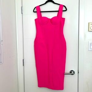 Hot pink bodycon dress